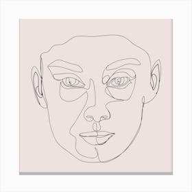 Who I Am Line Art Face Of A Woman Canvas Print