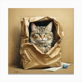 Cat In A Bag 1 Canvas Print