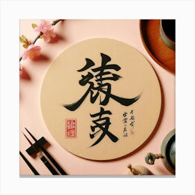 Calligraphy Piece With Japanese Characters (3) Canvas Print