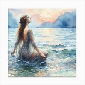 Mermaid In The Sea Canvas Print