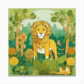 Lion In The Forest Canvas Print