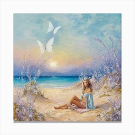 Girl On The Beach Canvas Print