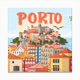 Porto Portugal Travel Poster 8 Canvas Print