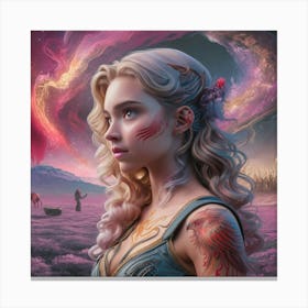 Girl In The Sky Canvas Print