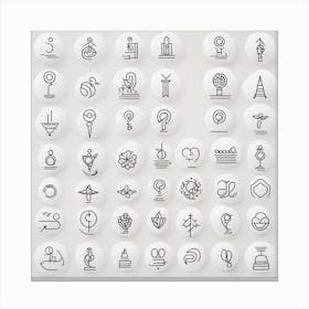 Line Icons Set 1 Canvas Print