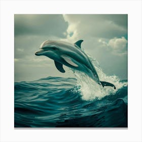 Dolphin Jumping In The Ocean 1 Canvas Print