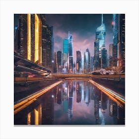 Futuristic Cityscape 68 Canvas Print