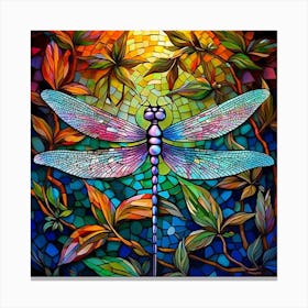 Dragonfly Stained Glass Canvas Print