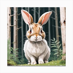 Rabbit In The Woods 73 Canvas Print