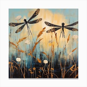Dragonflies In The Meadow 1 Canvas Print