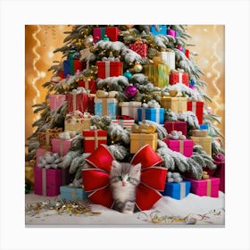 Leonardo Phoenix 09 A Majestic Snowflocked Christmas Tree Over 1 Canvas Print