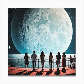 People Watching The Moon Canvas Print