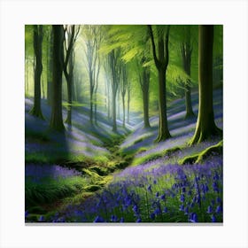Bluebells In The Woods 5 Canvas Print