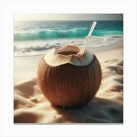 Coconut On The Beach 2 Canvas Print