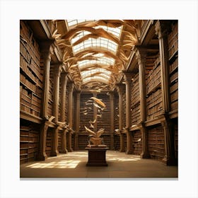 Library Full Of Books Canvas Print