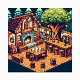 8-bit fantasy tavern Canvas Print