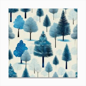 Forest of blue trees Canvas Print