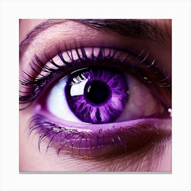 Purple Eye Human Close Up Pupil Iris Vision Gaze Look Stare Sight Close Macro Detailed (1) Canvas Print