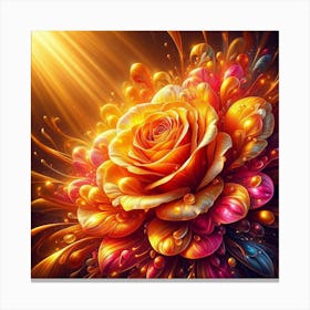 Abstract Flower Painting Canvas Print