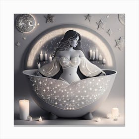 Night In The Bath Canvas Print