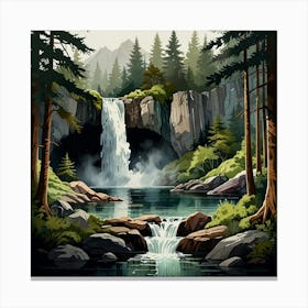 Waterfall In The Forest 1 Canvas Print