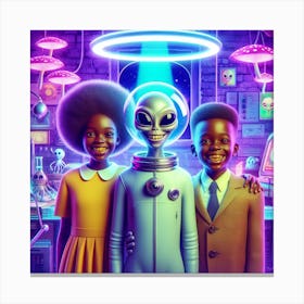 Aliens In Space 3 Canvas Print