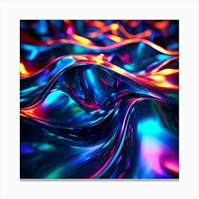 3d Light Colors Holographic Abstract Future Movement Shapes Dynamic Vibrant Flowing Lumi (7) Canvas Print
