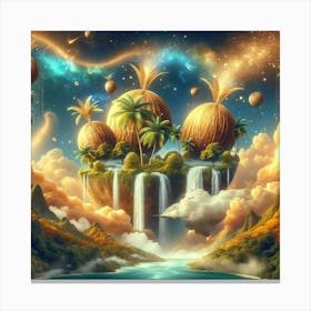 Coconut Island In The Sky Canvas Print