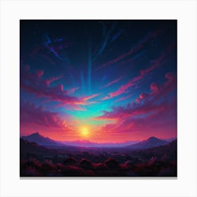 Sunset Over The Mountains 4 Canvas Print