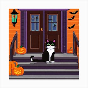 Halloween Pixel Art Canvas Print