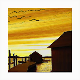 Sunset At The Docks Canvas Print