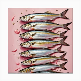 Sardines Kitchen Kitchen on PInk Canvas Print