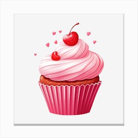 Valentine'S Day Cupcake 4 Canvas Print