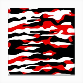 Camouflage Pattern Art, pattern, tile, black and red digital art Canvas Print