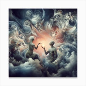 Relationship surreal, Adam and Eve Canvas Print