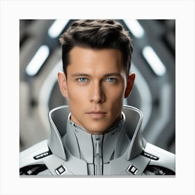 3d Photography, Model Shot, Man In Future Wearing Futuristic Suit, Beautiful Detailed Eyes, Professional Award Winning Portrait Photography, Zeiss 150mm F 2 2 Canvas Print