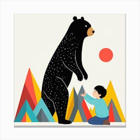 Bear And A Child Canvas Print