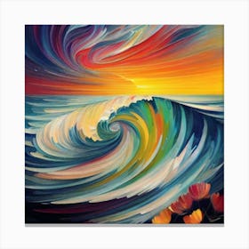 Abstract Painting With Sea Colors 5 Canvas Print