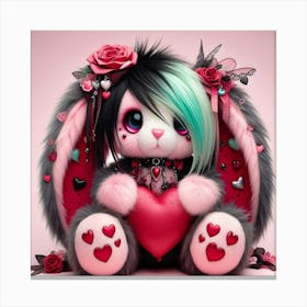 Valentine Floppy Eared Bunny Canvas Print