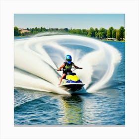 Jet Skier On Lake Canvas Print