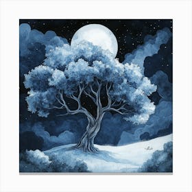 Moonlight Tree Canvas Print