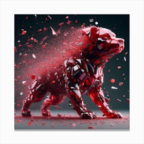 Dog from red glass 3 Canvas Print