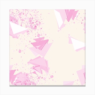 Abstract Pattern Geometric Pink Square Canvas Print