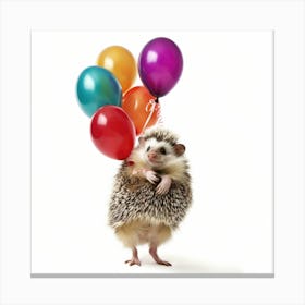 Hedgehog With Balloons Canvas Print