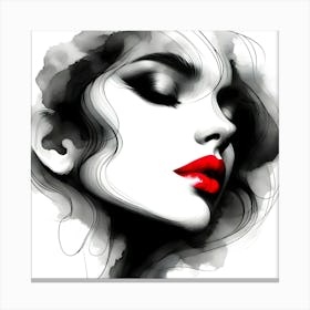 Watercolor Portrait Of A Woman Canvas Print