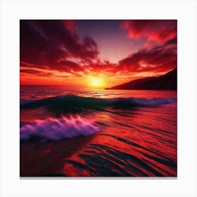 Sunset At The Beach 356 Canvas Print