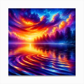 Sunset Over Water Canvas Print