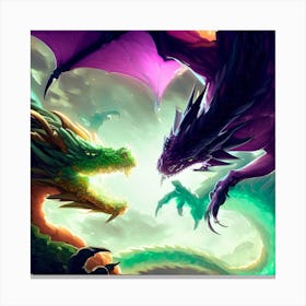 Two Dragons Fighting 8 Canvas Print