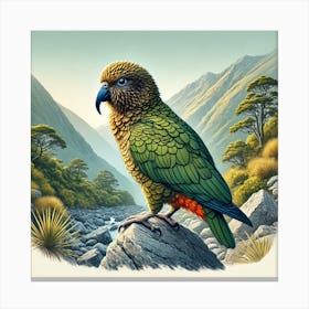 Kiwi Parrot Canvas Print