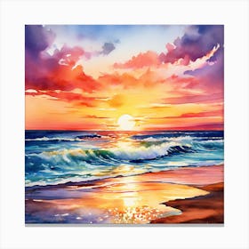 Sunset On The Beach 1 Canvas Print